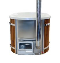 Ladda upp bild till gallerivisning, Badtunna Vemdalen Premium (Akryl) 160 cm x 100 cm Integrerad vedeldad kamin