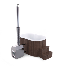 Ladda upp bild till gallerivisning, Badtunna Borgafjäll 160 cm x 100 cm Extern vedeldad kamin