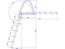 Ladda upp bild till gallerivisning, Badstege med 6 steg, uppfällbar, varmförzinkad